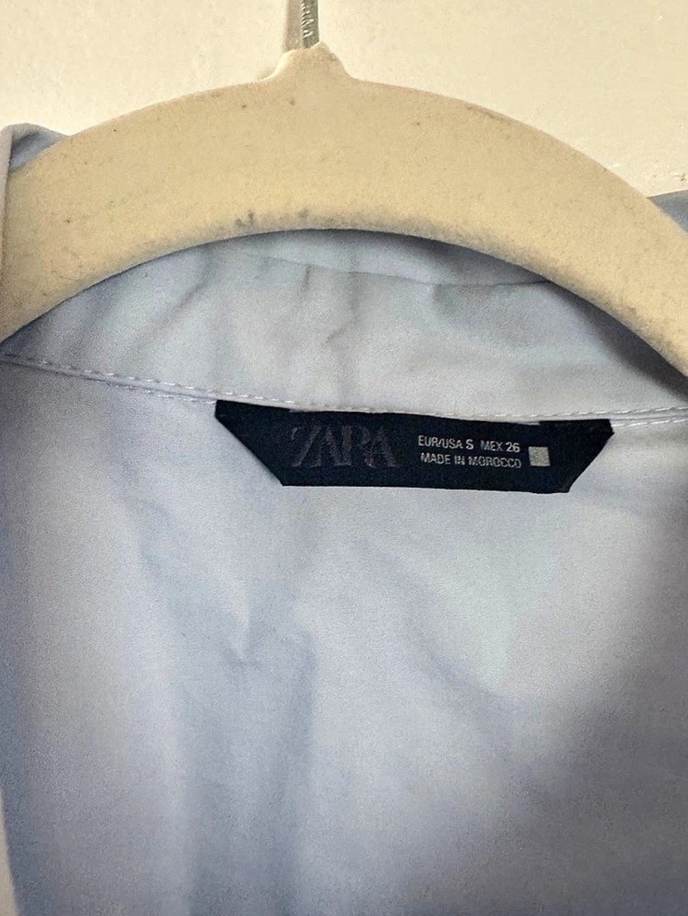 Zara Poplin Shirt with Pleats Button Down in Blue - Picture 2 of 3
